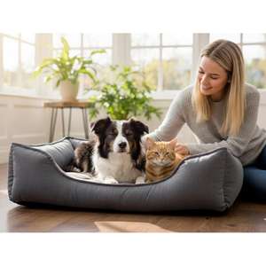 Cama para Perro de Lona con Diseño de Cachorro Yommy, Semi-Impermeable, con Tamaños M 64x48x18 cm, L 76x63x21 cm, XL 100x78x23 cm - Product Image 3