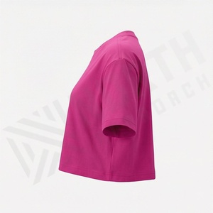 Crop top pour femme de couleur personnalisée, nouveau style, matière de qualité, t-shirt décontracté à manches courtes, vêtements de mode - Product Image 3