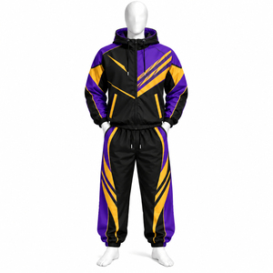 Custom <b>Women</b> Set Windbreaker Tracksuit Set Hooded Zip Jacket Jogger <b>Pants</b> Sublimation Color Block Retro Streetwear Two Piece - Product Image 5