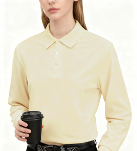 Polo de Manga Larga Negro para Mujer, Color Sólido, Tejido de Punto, Estilo Casual, Largo Regular, Alta Calidad 2026 - Product Image 3