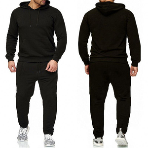 Ensemble de survêtement décontracté d'hiver pour homme, sweat-shirt à capuche uni surdimensionné et pantalon de jogging, ensemble de vêtements de sport athlétiques en 2 pièces - Product Image 5