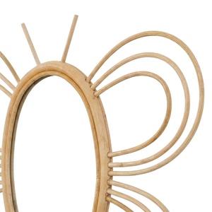 Eco Friendly Butterfly Rattan <b>Mirror</b> Kids Furniture Nursery Room Handwoven Wing Wall Decor Factory Price - Product Image 2