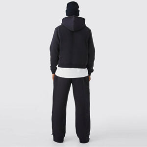 Men Streetwear Tracksuit Hooded Full Length Print Sweatshirt And Pants Set Loose Fit Cotton Autumn Wear With Side Pockets - Product Image 3