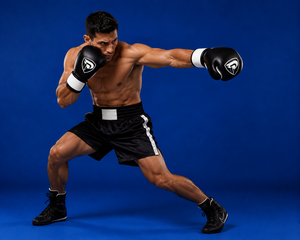 Guantes de Boxeo Profesionales Portátiles Negros y Blancos Dumela International, Cuero Genuino, Empaque Personalizado, Modelo de Alta Calidad - Product Image 4
