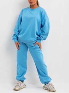 ชุดเซ็ตเสื้อสเวตเชิ้ตและกางเกงขายาวทรงโอเวอร์ไซส์สำหรับผู้หญิง สไตล์วินเทจ  คุณภาพสูง  พร้อมปักโลโก้ตามสั่ง เหมาะสำหรับใส่ในฤดูหนาว - Product Image 2