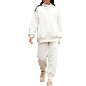 <b>Dropshipping</b> Winter Autumn Women Casual Streetwear Knitted 100% Cotton Eco-Friendly Long Sleeve Set Plus Size Hoodie Sweatshirt - Product Image 3