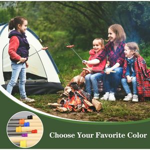 ชุดอุปกรณ์ย่างบาร์บีคิว 12 ชิ้น พร้อมด้ามจับไม้  ไม้เสียบย่างบาร์บีคิวแบบยืดได้ ยาว 32 นิ้ว สำหรับย่างมาร์ชเมลโลว์และอุปกรณ์บาร์บีคิวอื่นๆ - Product Image 3