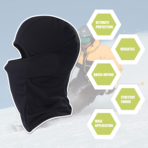 Cagoule noire respirante en maille, cache-cou et couvre-tête pour hommes et femmes - Product Image 4