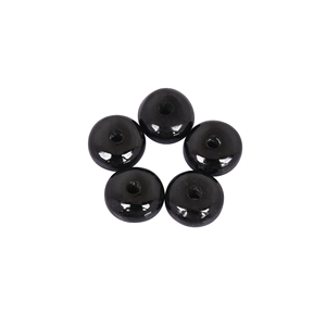 Cuentas de Jade Negro Natural Pulido en Forma Redonda de 14x8x3mm, 15.55 Quilates para la Fabricación de Joyas - Product Image 1