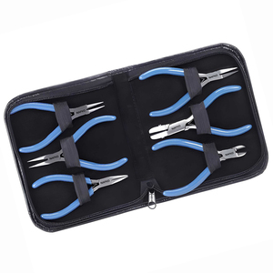 Premium Jewelers <b>Pliers</b> <b>Set</b> 06 Piece Jewelry Making Tools Chain, Flat, Round, Side Cutter, Bend Chain Nose Jewelry Tools - Product Image 1