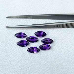 หินอเมทิสต์แอฟริกันเจียระไนเหลี่ยมเพชรพลอยธรรมชาติขนาด6X12มม. พลอยหลวมสีม่วงคุณภาพสูง - Product Image 2