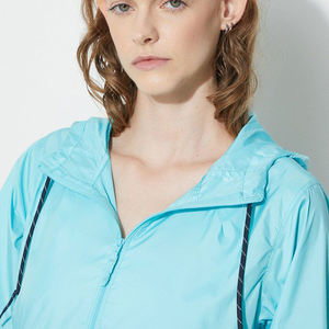 Veste coupe-vent imperméable pour femme, couleur unie, style décontracté, grande taille, parka, broderie, doublure en lin et nylon, saison automne - Product Image 4