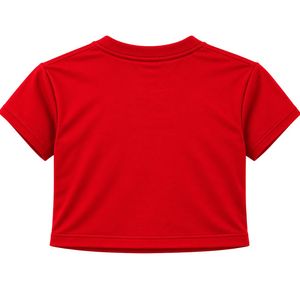 Camiseta Corta Roja PDK para Mujer, con Logotipo Bordado en Dorado 1923, Cuello Redondo, Manga Corta, Ropa Casual de Moda para Mujer - Product Image 3