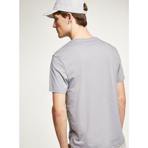 Camiseta de Manga Corta para Hombre, Cuello Redondo, Color Gris, Estilo Casual, Tejido de Punto, 100% Algodón, Diseño Liso - Product Image 1