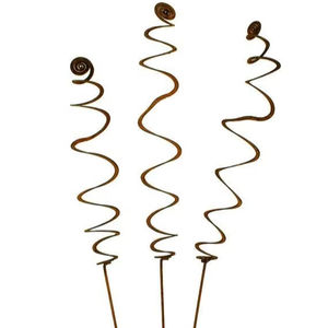 Piquet de jardin en fer forgé rustique moderne, ornement de pelouse en métal ondulé artistique pour l'aménagement extérieur - Product Image 1