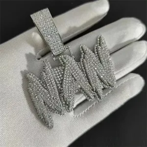 จี้เพชรโมอิสซาไนต์ทรงกลม 3 กะรัต ชื่อสั่งทำได้ สำหรับผู้ชาย ชุบทองคำขาว 14K - Product Image 4