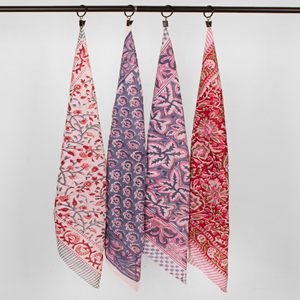 Unisex Bohemian Style <b>Wraps</b> Printed Cotton Headkerchiefs Vintage Floral Pattern Multicolor Square Scarves for Adults Ladies <b>Gift</b> - Product Image 3