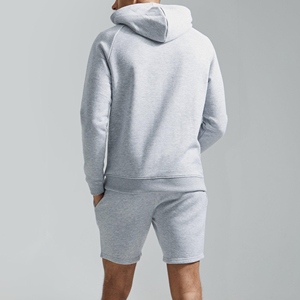 Ensemble short et sweat à capuche surdimensionné pour homme, 100 % coton molletonné respirant, idéal pour l'hiver - Product Image 2