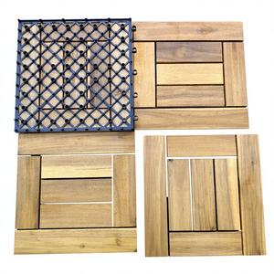 Acacia <b>Square</b> Garden Decking Size 30x30cm Anti-Slip Waterproof Fireproof Easy Install Outdoor Terrace Backyard Stand All Weather - Product Image 1