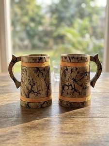 Jarra de Cerveza Hecha a Mano de Madera de Acacia Alemana - 20oz, Estilo Americano Moderno de Lujo, con Tapa Abatible, Reutilizable, Portátil, Regalos Empresariales - Product Image 5