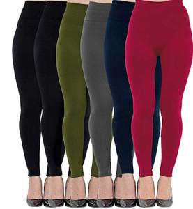 Leggings d'hiver personnalisés pour femmes, taille haute, 100% coton, durables, respirants, tricotés, décontractés, à bas prix, leggings chauds - Product Image 2