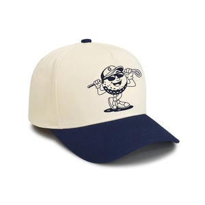 Wholesale Classic Waterproof Golf Hats 5 Panel Two Tone Custom Graphic Printed Logo Sport <b>Cap</b> Golf Headwear Adjustable Buckle - Product Image 2
