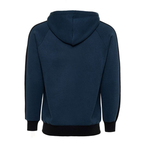 ชุดวอร์มสีน้ำเงินแบบ unisex เสื้อฮู้ดซิปเต็มตัวและกางเกงจ็อกเกอร์ สีพื้นเรียบง่าย สวมใส่สบายสำหรับผู้ใหญ่ ชุดกีฬาฤดูใบไม้ร่วง - Product Image 3