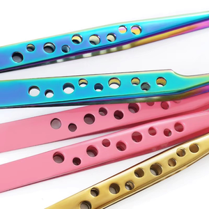 Pince à cils professionnelle personnalisée en acier inoxydable, pince à cils 3D pour extensions de cils, outil de beauté haute précision - Product Image 3