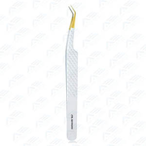 Outil de beauté professionnel en acier inoxydable pour pince à cils avec embouts inclinés en fibre pour extension de cils antistatique antidérapant - Product Image 6