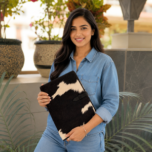 New Arrival Cowhide Leather Business Portfolio Binder Manufacture Multi-function <b>Document</b> File <b>Folder</b> With Card Holder - Product Image 3