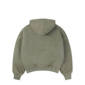 เสื้อฮู้ดโอเวอร์ไซส์ผู้ชาย สีพื้น ผ้าฝ้ายเฟรนช์เทอร์รี่ สวมใส่สบายสำหรับฤดูหนาว ทรงปกติ ความยาวมาตรฐาน ผ้าถักย้อมสีเรียบ สไตล์สตรีทแวร์ - Product Image 3