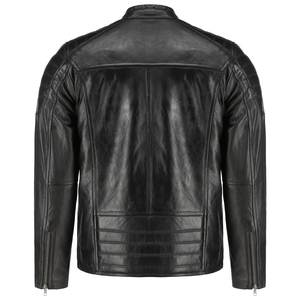 2026 Men's Slim <b>Winter</b> <b>Leather</b> <b>Jackets</b> with Canvas Fabric Stand Collar Front Custom Logo-Streetwear Style - Product Image 3
