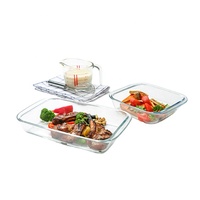 Plat à pâtisserie en verre borosilicate haute résistance, résistant à la chaleur, compatible four, micro-ondes et lave-vaisselle, sans BPA, avec poignée, écologique