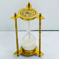 Sablier 3D en laiton massif de 6 pouces |   Pièce de table décorative vintage en fonte pour la remise des diplômes