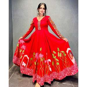 Beautiful XL Size Gown and Dupatta <b>Set</b> with Digital Print and Real <b>Mirror</b> Work - Product Image 4