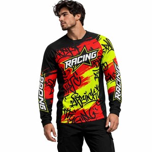เสื้อเจอร์ซีย์จักรยานเสือภูเขาแขนยาวสำหรับผู้ชายขายส่ง  ชุดขี่จักรยานแบบกำหนดเองได้ เสื้อเจอร์ซีย์ดาวน์ฮิลล์ Mtb - Product Image 2