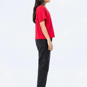 Women's Short Sleeve Cotton Jersey T-Shirt Casual Solid Color Regular Fit Knitted Plain Dyed <b>Top</b> - Product Image 6