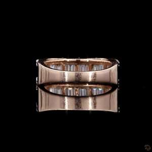 แหวนเพชรแถวคู่ที่ทันสมัย1.45ct ในบาแกตสีโรสโกลด์ขนาด14K และมีเพชรที่ปลูกในห้องทดลองแบบกลมและแบบวงกว้าง - Product Image 4