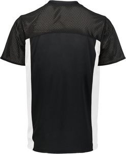 Maillot de football pour homme, rouge et blanc, col en V, manches courtes, tissu respirant en polyester, coupe athlétique, toutes saisons - Product Image 4