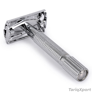 Long Handle Stainless Steel Reusable Safety <b>Razor</b> with <b>Single</b> Edge <b>Blade</b> Textured Handle for Men - Product Image 6