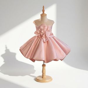 ชุดเดรสเจ้าหญิงผ้าซาตินสไตล์เกาหลีสำหรับเด็กผู้หญิงอายุ 0-3 ปี ผลิตขายส่งสำหรับงานปาร์ตี้ฤดูร้อน - Product Image 1