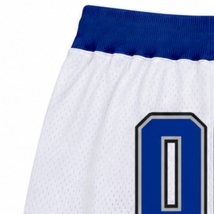 Shorts de basket-ball en mesh sublimé bleu royal et blanc pour hommes, imprimés numériquement, vêtements de sport pour compétition d'équipe - Product Image 5
