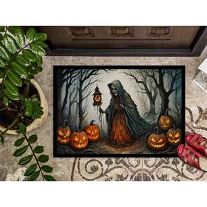 Weeping Woman Spooky Halloween Doormat Non-Slip Washable Low Pile 24H X 36W for <b>Indoor</b> & Outdoor for Entryway Front <b>Door</b> <b>Mat</b> - Product Image 3