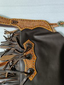 ROYAL INTERNATIONAL Premium Leather Western <b>Riding</b> <b>Chaps</b> Custom Cowboy Style Equestrian Horse <b>Riding</b> Gear - Product Image 4