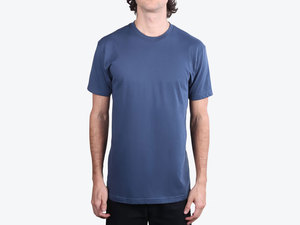 เสื้อยืดคอตตอนเจอร์ซีย์สีน้ำเงินสำหรับผู้ชาย ผ้าฝ้าย 100% ขายส่ง พิมพ์ลายด้านหน้า เสื้อยืดเปล่าคุณภาพพรีเมียม ระบายอากาศได้ดี สำหรับเสื้อผ้าอีคอมเมิร์ซ - Product Image 4
