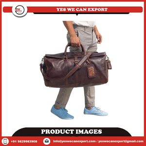 Nouveau sac de voyage week-end en cuir véritable 100% authentique, marron foncé, avec fermeture éclair, sac de sport durable pour homme, sac de nuit - Product Image 6