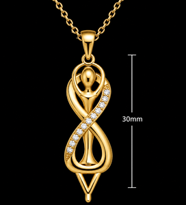 18K Gold Plated Hug Pendant 925 Sterling Silver <b>Necklace</b> Infinity <b>Couple</b> Charm Pendant Chain Jewelry Gift - Product Image 3