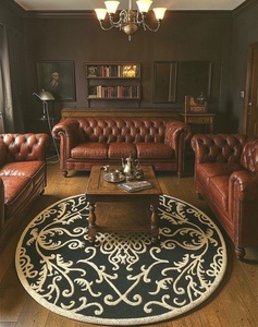 Tapis en laine abstrait à poils ras, tufté à la main, avec envers en latex, écologique et adapté aux animaux de compagnie, design moderne pour la maison, le bar ou la prière - Product Image 1