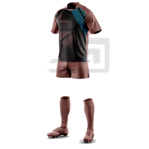 Conjunto de Jersey y Pantalones Cortos Deportivos de Rugby con Cuello en V, Personalizados, 100% Poliéster, Antibacterianos, Ecológicos, Resistentes al Viento, para Interiores y Exteriores - Product Image 4
