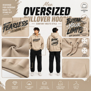 Sweat à capuche imprimé oversize pour homme en molleton de coton, 350 GSM, en tissu éponge français, coupe épaules tombantes, pour l'hiver - Product Image 6